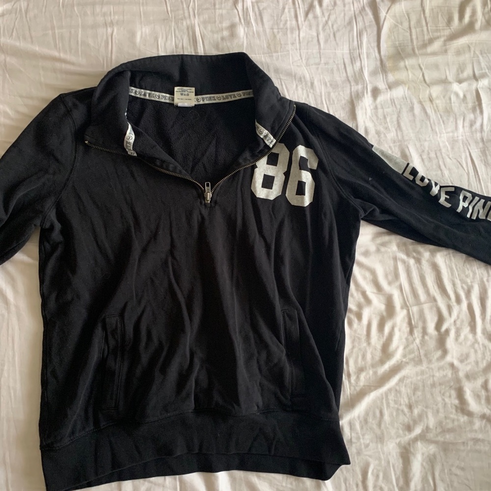 VS PINK black quarter zip
